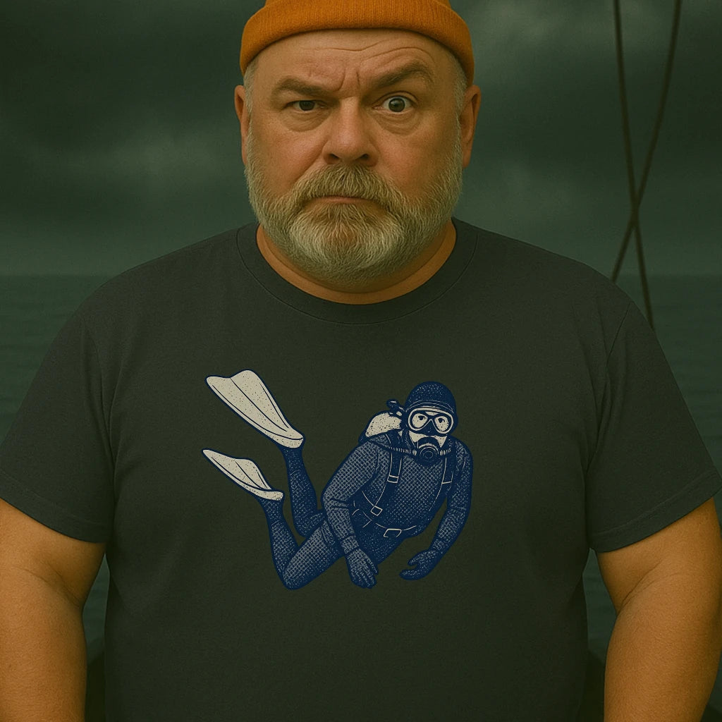 AtSea Retro Diver Underwater Adventure T-Shirt – Regular Fit | Graphic Oceanware