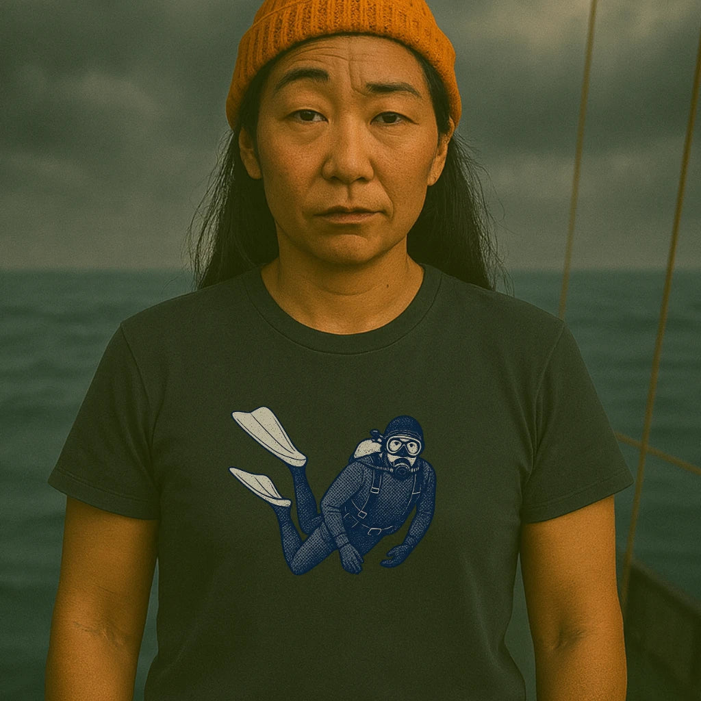 AtSea Retro Diver Underwater Adventure T-Shirt – Regular Fit | Graphic Oceanware