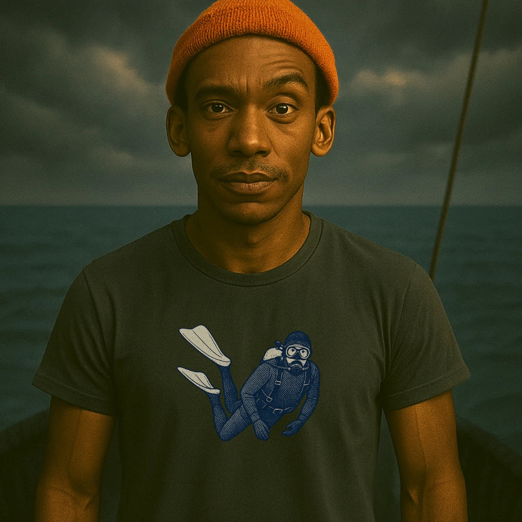 AtSea Retro Diver Underwater Adventure T-Shirt – Regular Fit | Graphic Oceanware