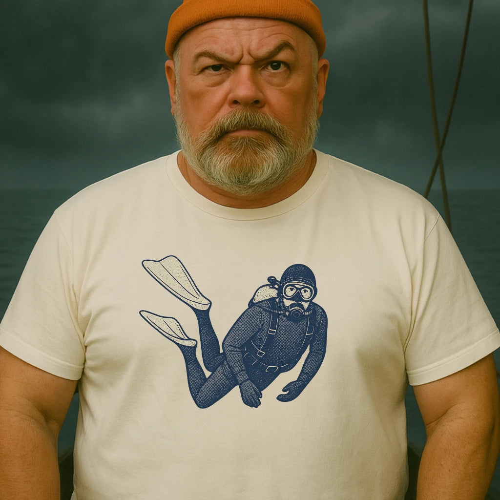 AtSea Retro Diver Underwater Adventure T-Shirt – Regular Fit | Graphic Oceanware