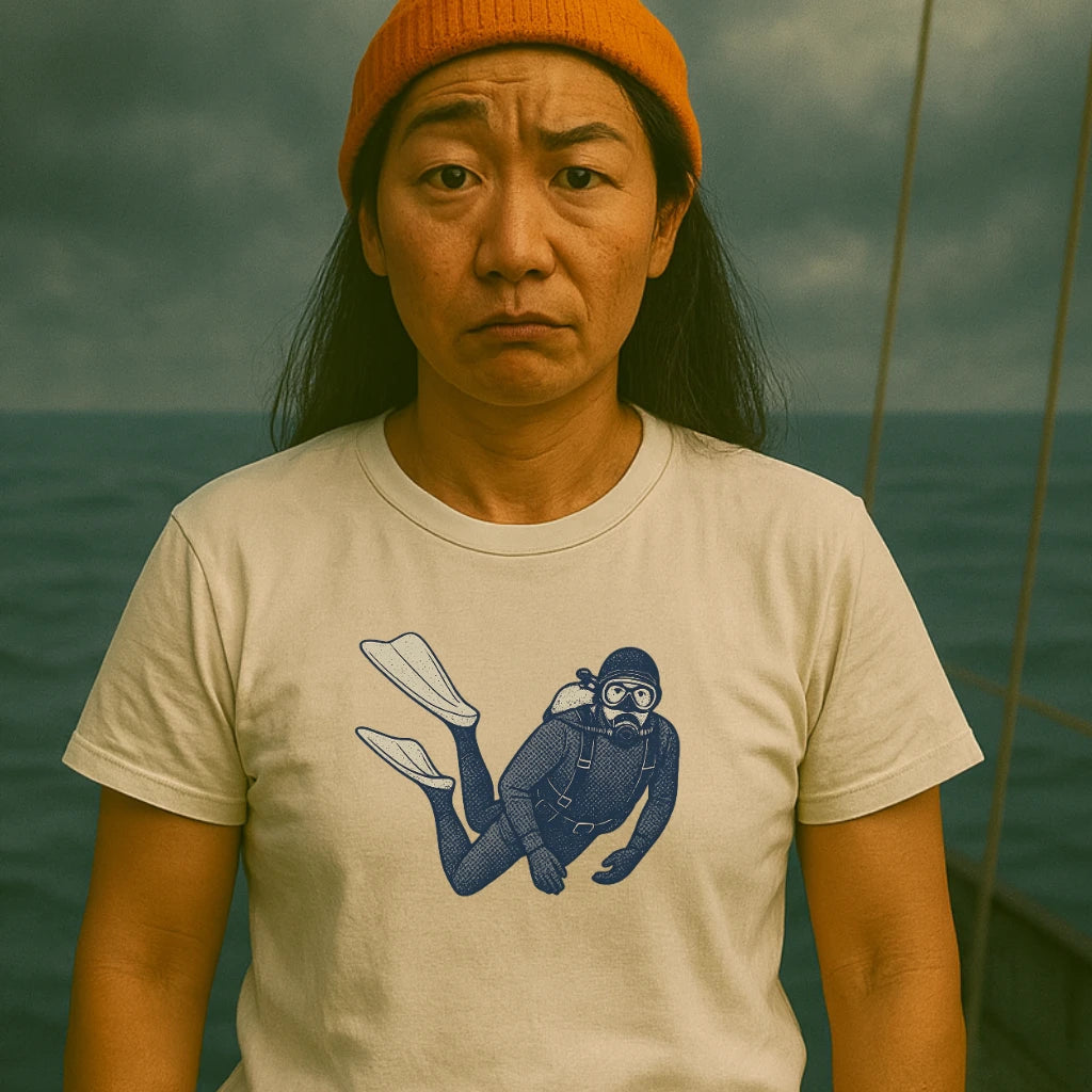 AtSea Retro Diver Underwater Adventure T-Shirt – Regular Fit | Graphic Oceanware