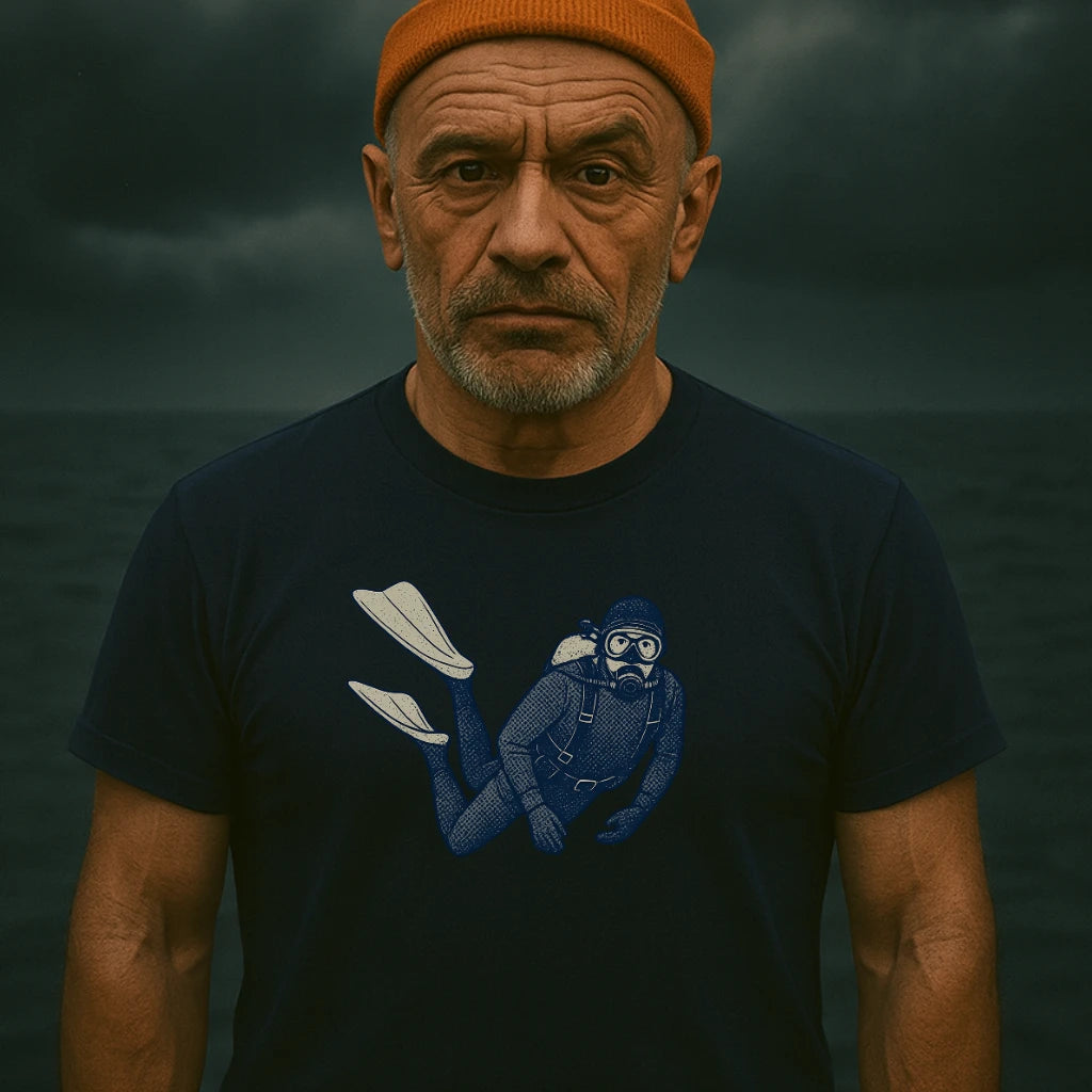 AtSea Retro Diver Underwater Adventure T-Shirt – Regular Fit | Graphic Oceanware