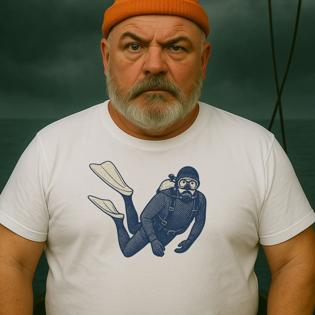 AtSea Retro Diver Underwater Adventure T-Shirt – Regular Fit | Graphic Oceanware