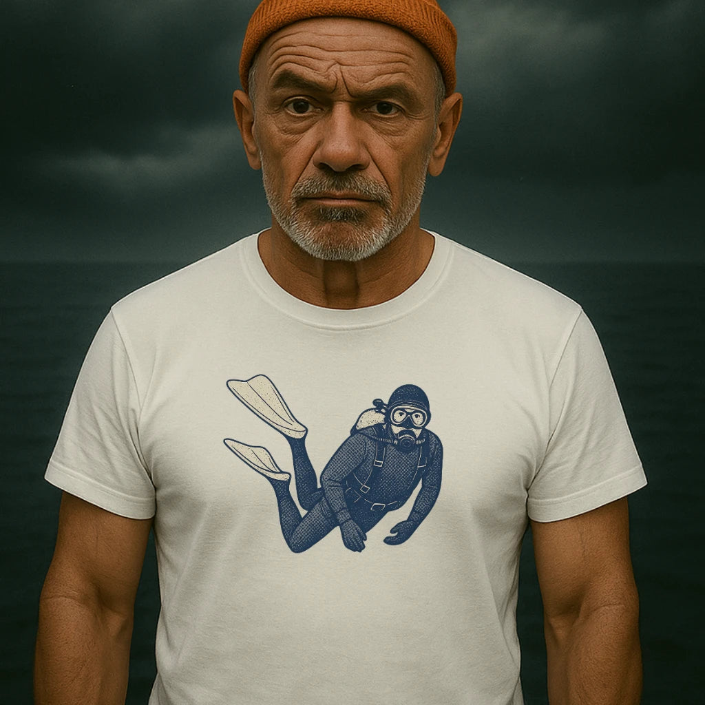 AtSea Retro Diver Underwater Adventure T-Shirt – Regular Fit | Graphic Oceanware