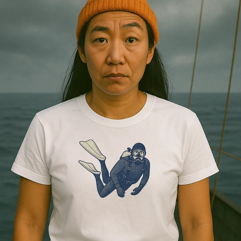 AtSea Retro Diver Underwater Adventure T-Shirt – Regular Fit | Graphic Oceanware