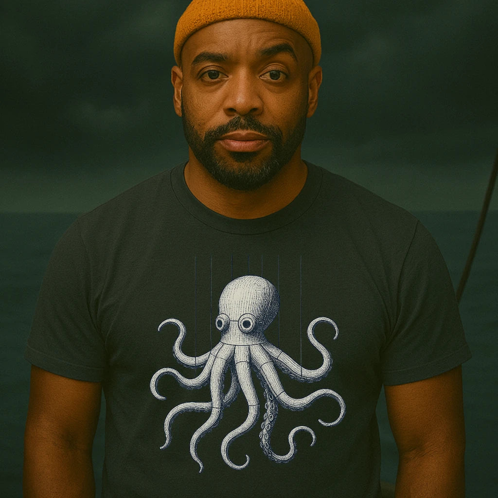 AtSea Wooden Octopus Puppet Play T-Shirt – Regular Fit | Graphic Oceanware