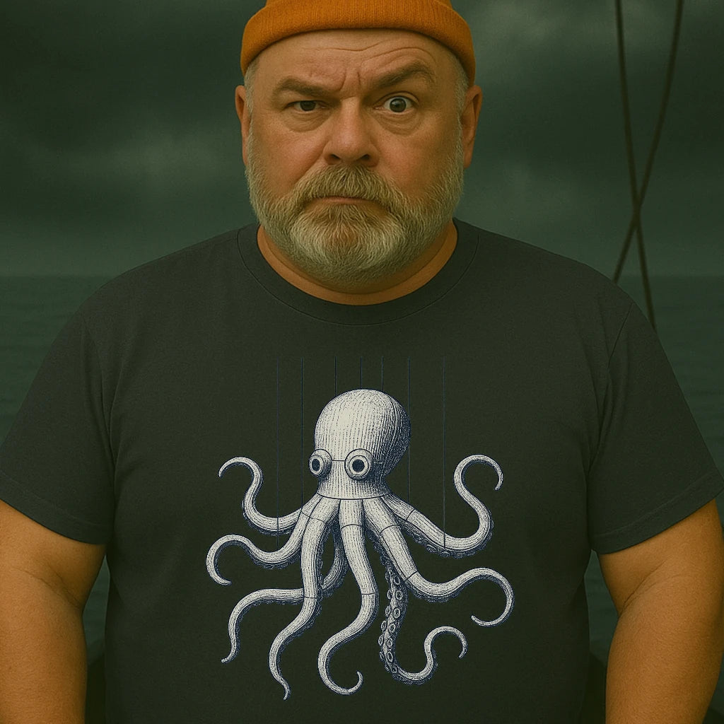 AtSea Wooden Octopus Puppet Play T-Shirt – Regular Fit | Graphic Oceanware