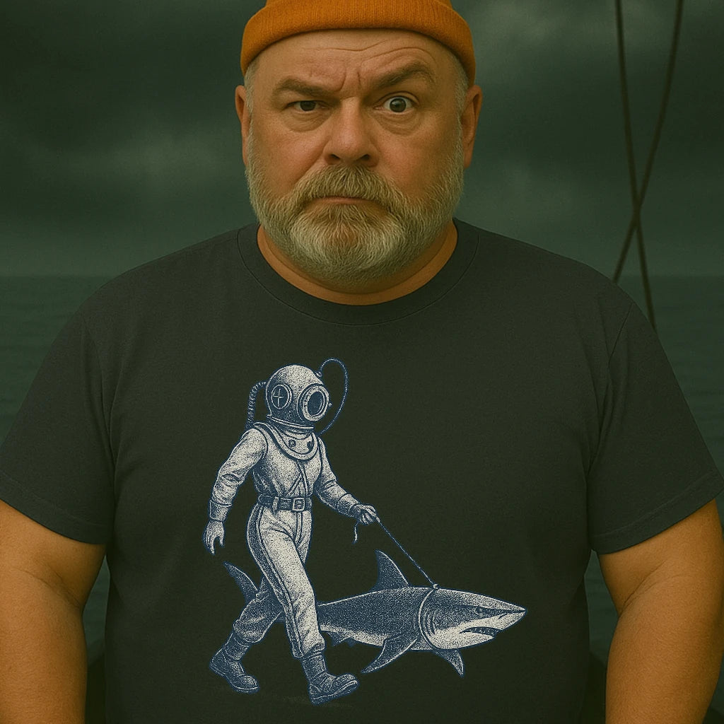AtSea Defiant Diver Walking Shark T-Shirt – Regular Fit | Graphic Oceanware