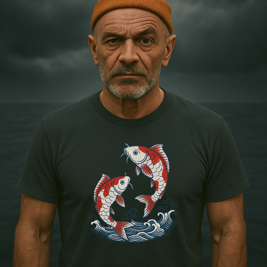 AtSea Koi Fish Water Splash Design T-Shirt – Regular Fit | Graphic Oceanware