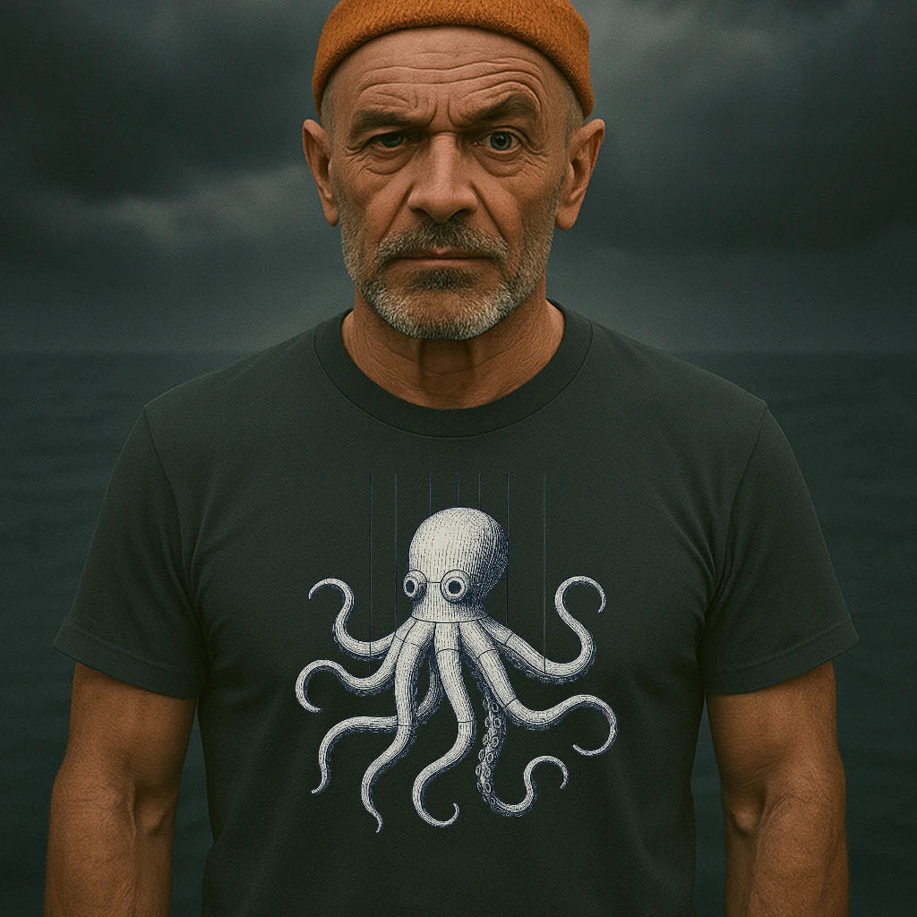 AtSea Wooden Octopus Puppet Play T-Shirt – Regular Fit | Graphic Oceanware