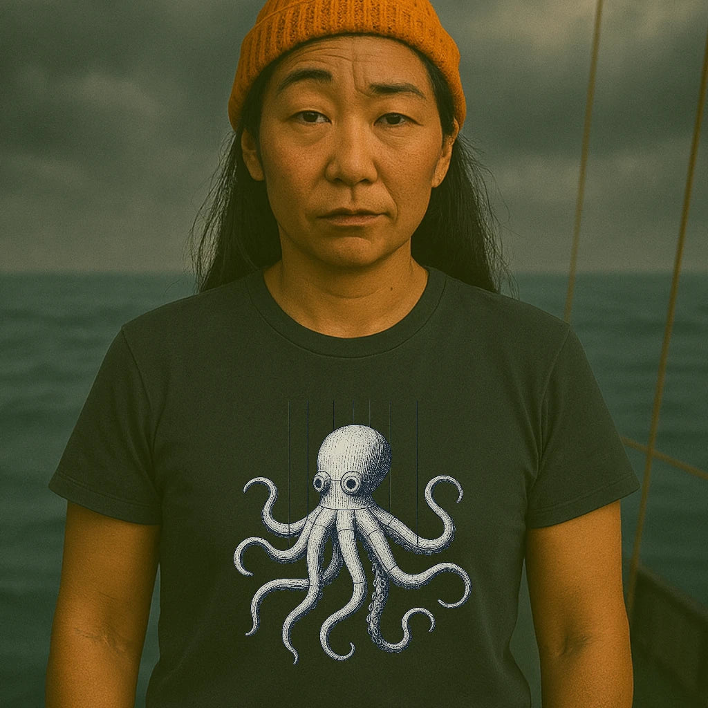 AtSea Wooden Octopus Puppet Play T-Shirt – Regular Fit | Graphic Oceanware