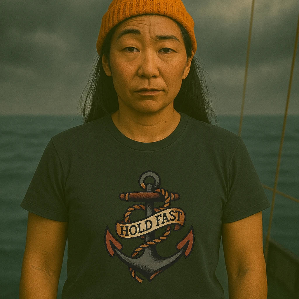 AtSea Hold Fast Anchor Tattoo Art T-Shirt – Regular Fit | Graphic Oceanware