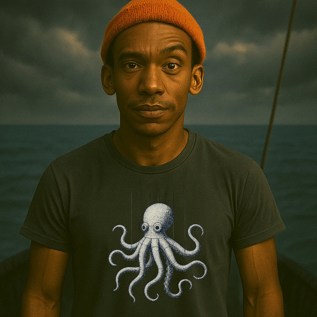 AtSea Wooden Octopus Puppet Play T-Shirt – Regular Fit | Graphic Oceanware