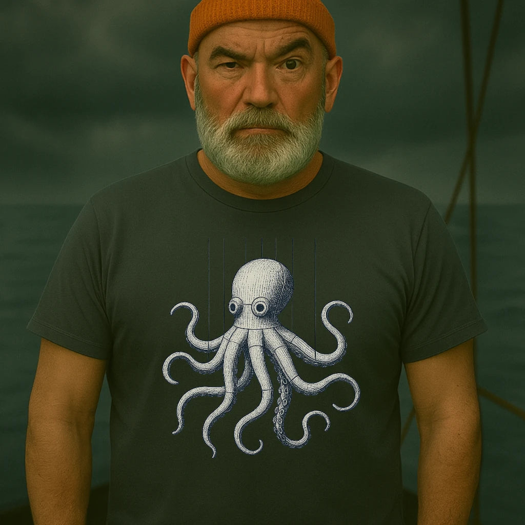 AtSea Wooden Octopus Puppet Play T-Shirt – Regular Fit | Graphic Oceanware