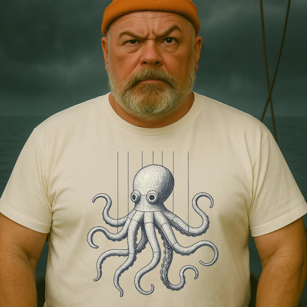 AtSea Wooden Octopus Puppet Play T-Shirt – Regular Fit | Graphic Oceanware