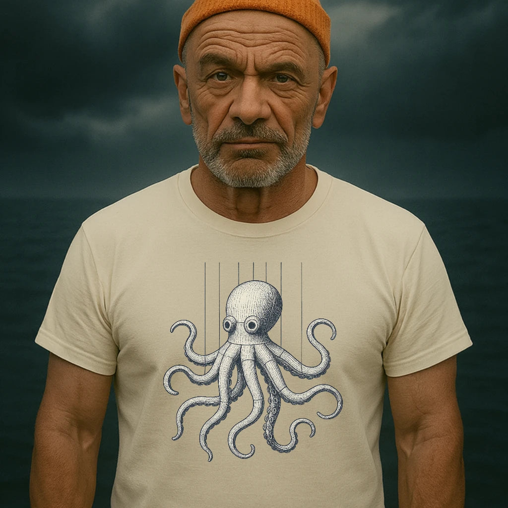 AtSea Wooden Octopus Puppet Play T-Shirt – Regular Fit | Graphic Oceanware