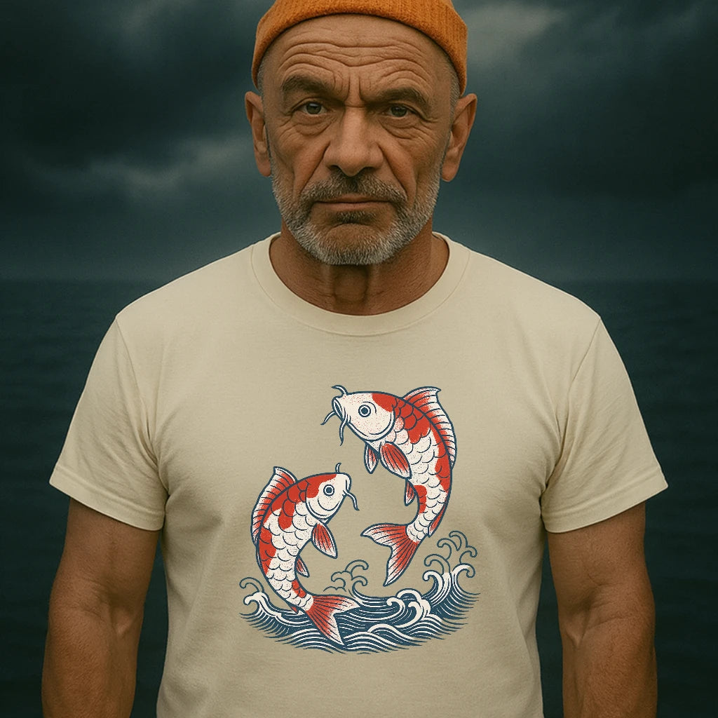 AtSea Koi Fish Water Splash Design T-Shirt – Regular Fit | Graphic Oceanware