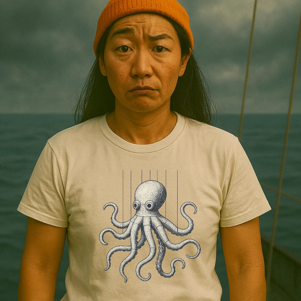 AtSea Wooden Octopus Puppet Play T-Shirt – Regular Fit | Graphic Oceanware