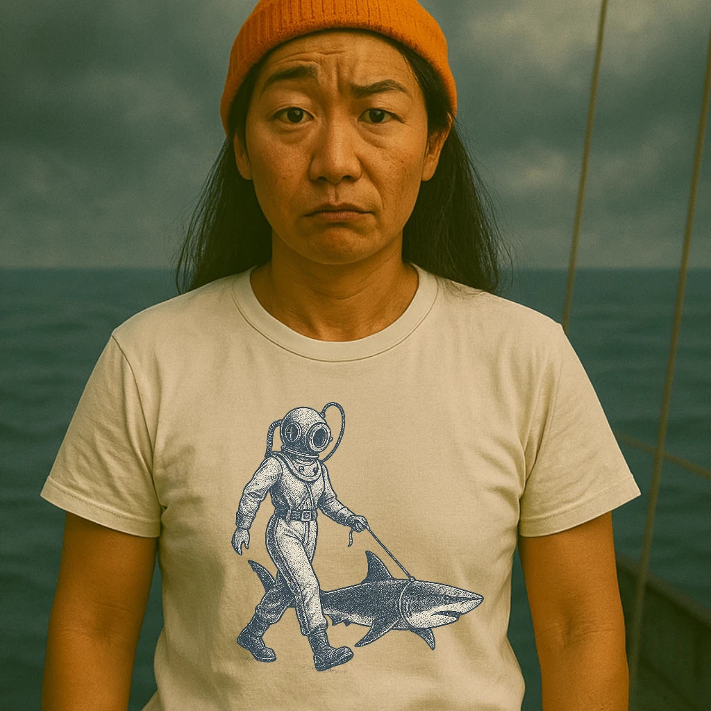 AtSea Defiant Diver Walking Shark T-Shirt – Regular Fit | Graphic Oceanware