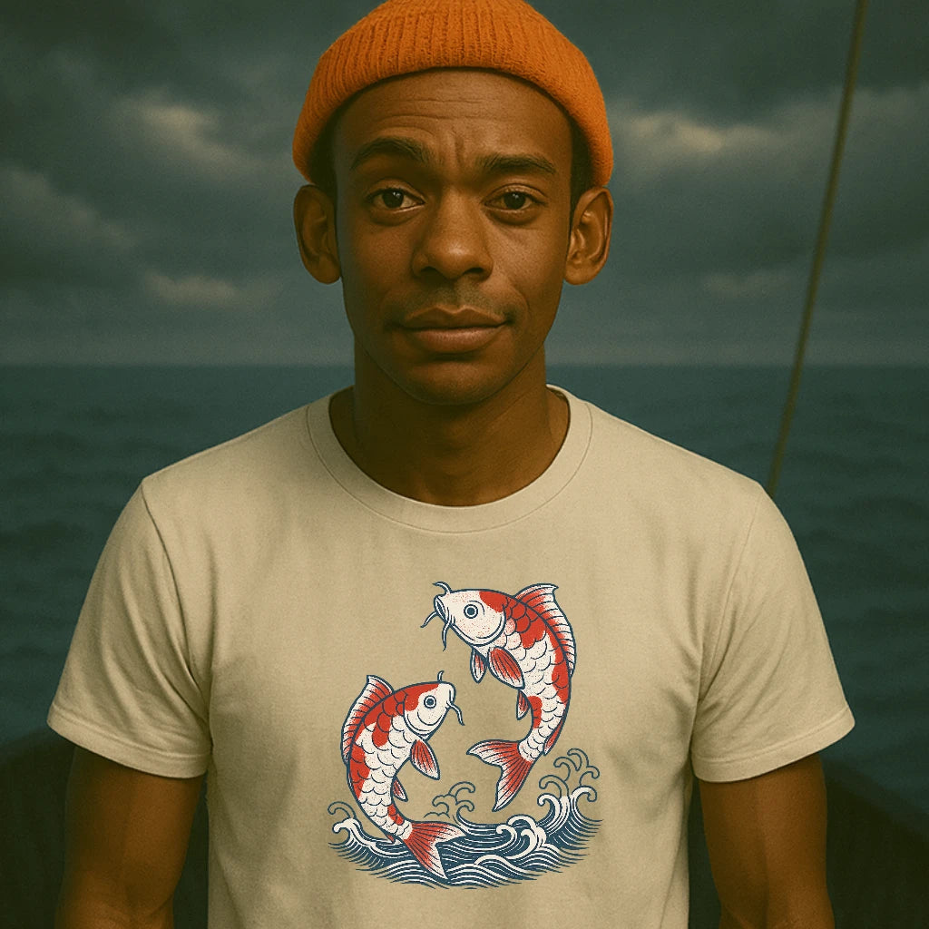 AtSea Koi Fish Water Splash Design T-Shirt – Regular Fit | Graphic Oceanware