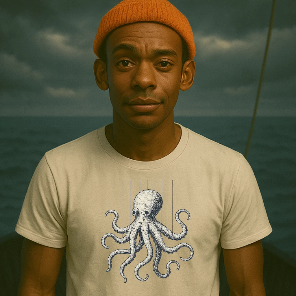 AtSea Wooden Octopus Puppet Play T-Shirt – Regular Fit | Graphic Oceanware