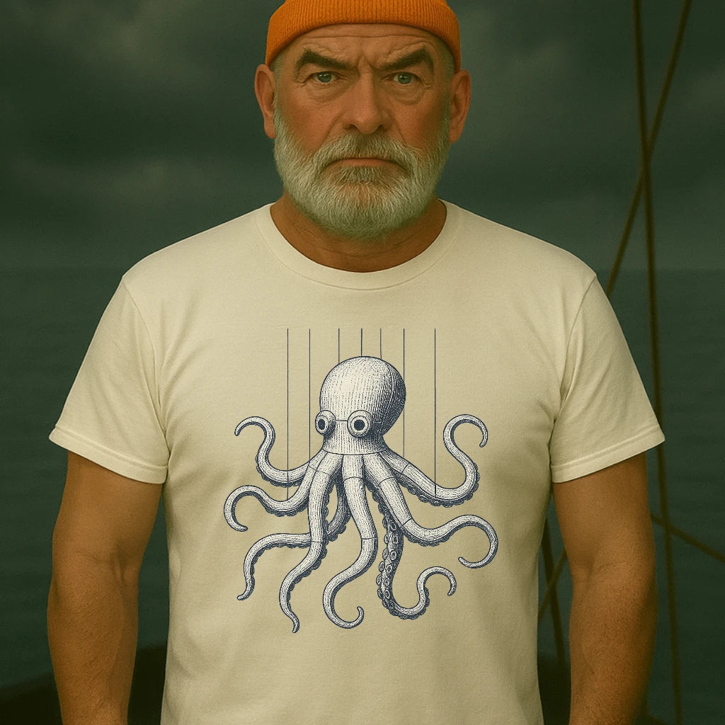 AtSea Wooden Octopus Puppet Play T-Shirt – Regular Fit | Graphic Oceanware