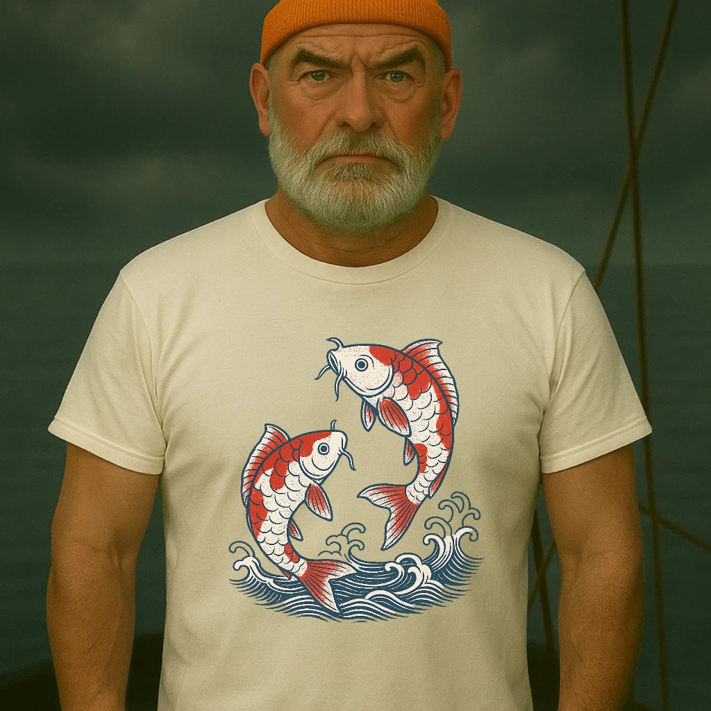 AtSea Koi Fish Water Splash Design T-Shirt – Regular Fit | Graphic Oceanware