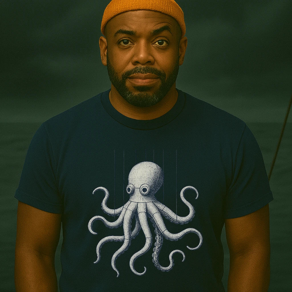 AtSea Wooden Octopus Puppet Play T-Shirt – Regular Fit | Graphic Oceanware