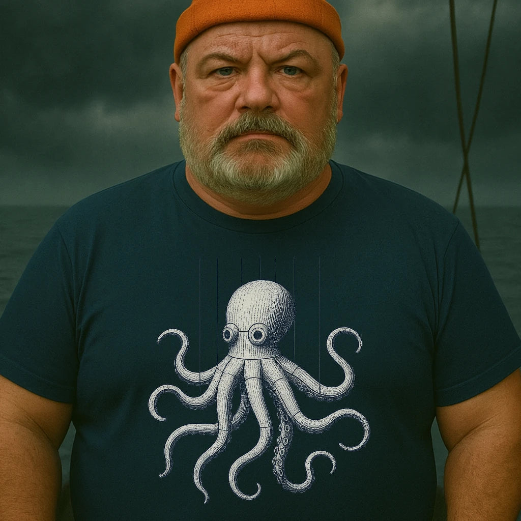 AtSea Wooden Octopus Puppet Play T-Shirt – Regular Fit | Graphic Oceanware