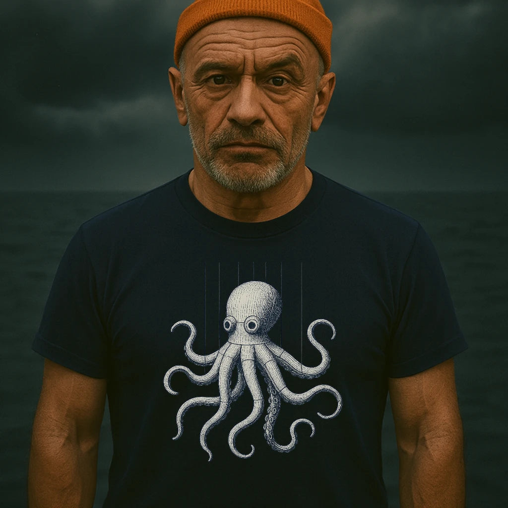 AtSea Wooden Octopus Puppet Play T-Shirt – Regular Fit | Graphic Oceanware