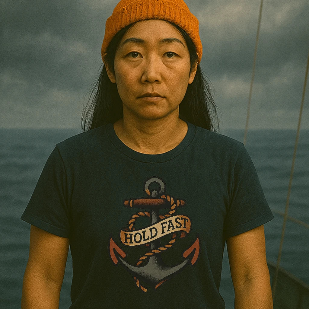 AtSea Hold Fast Anchor Tattoo Art T-Shirt – Regular Fit | Graphic Oceanware