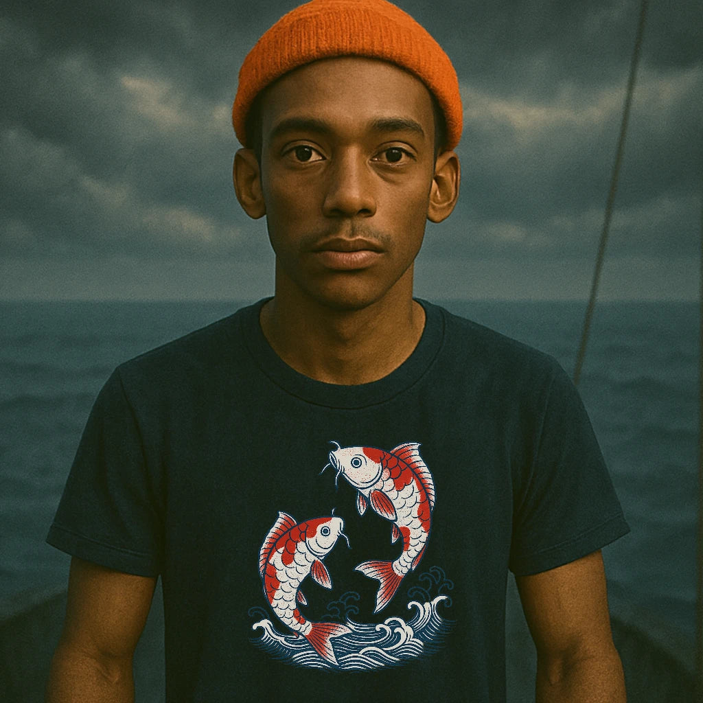 AtSea Koi Fish Water Splash Design T-Shirt – Regular Fit | Graphic Oceanware