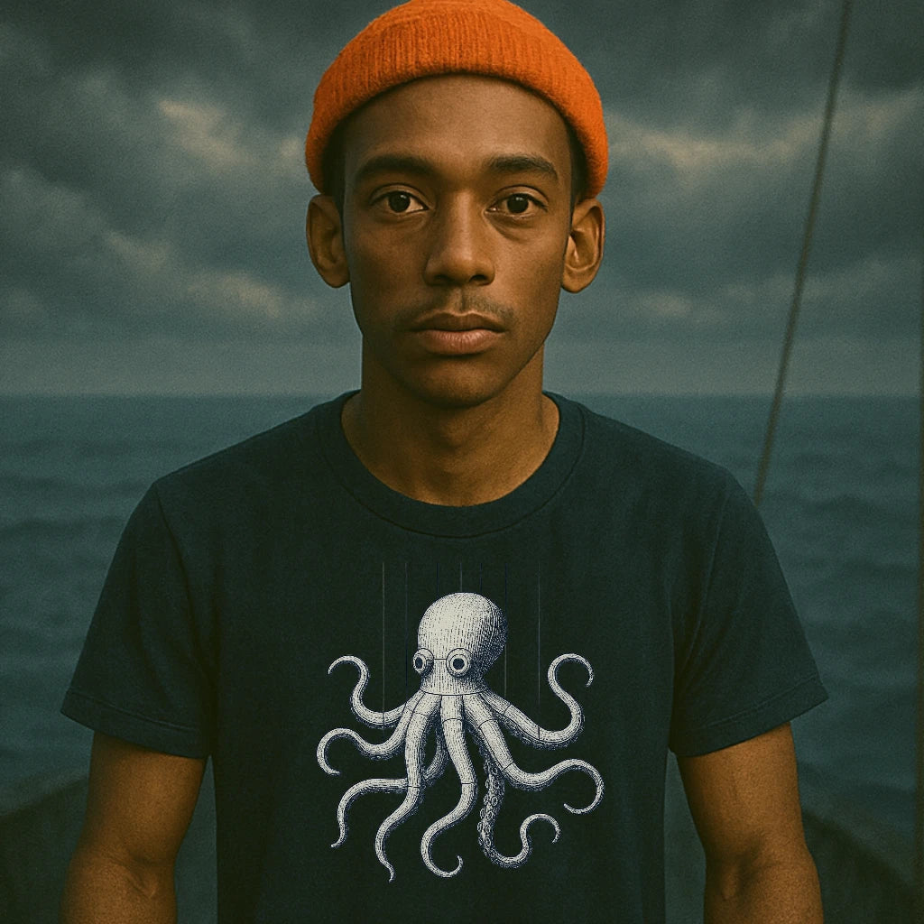 AtSea Wooden Octopus Puppet Play T-Shirt – Regular Fit | Graphic Oceanware