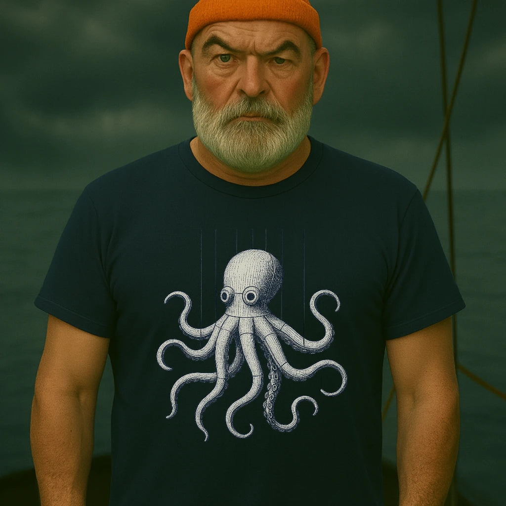 AtSea Wooden Octopus Puppet Play T-Shirt – Regular Fit | Graphic Oceanware