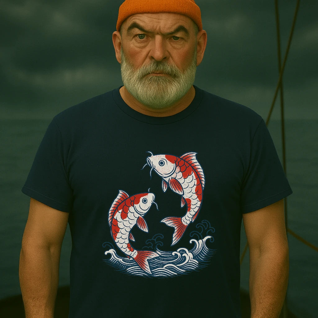 AtSea Koi Fish Water Splash Design T-Shirt – Regular Fit | Graphic Oceanware