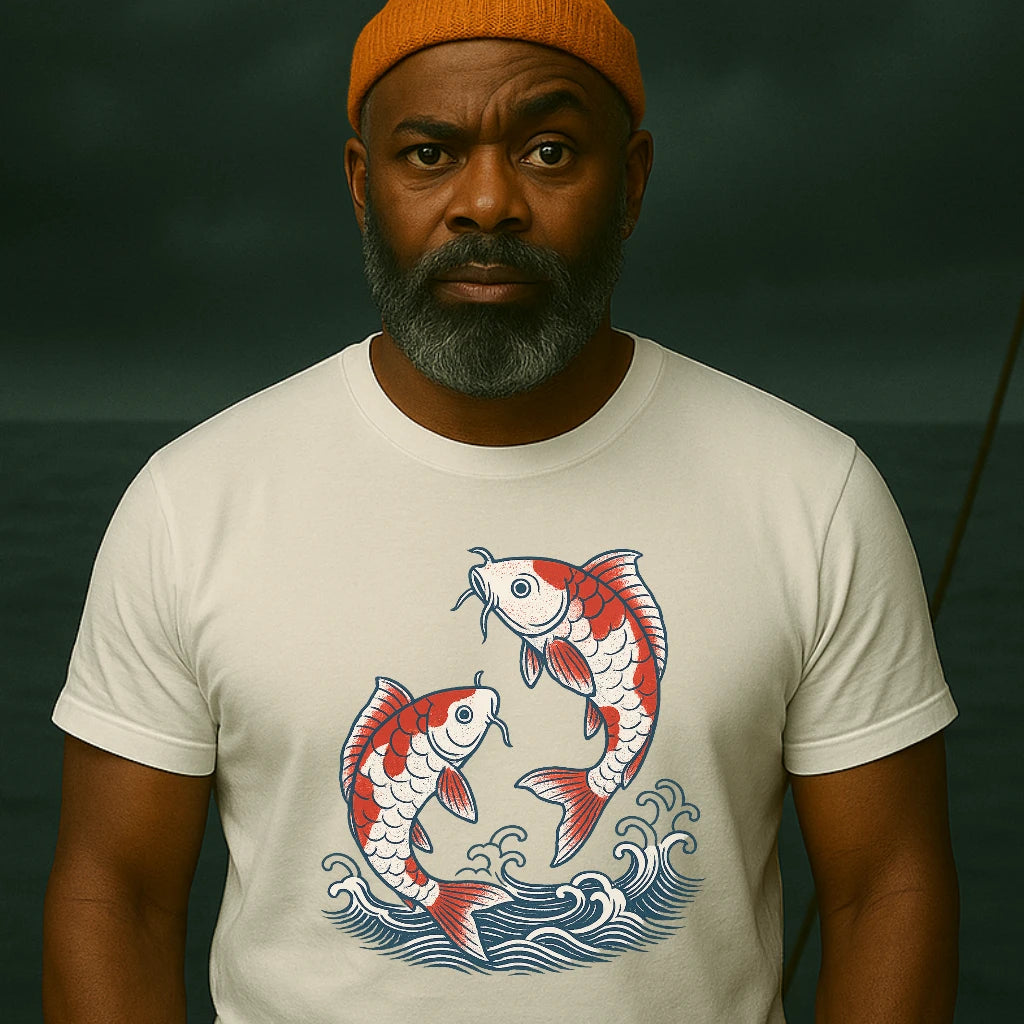 AtSea Koi Fish Water Splash Design T-Shirt – Regular Fit | Graphic Oceanware