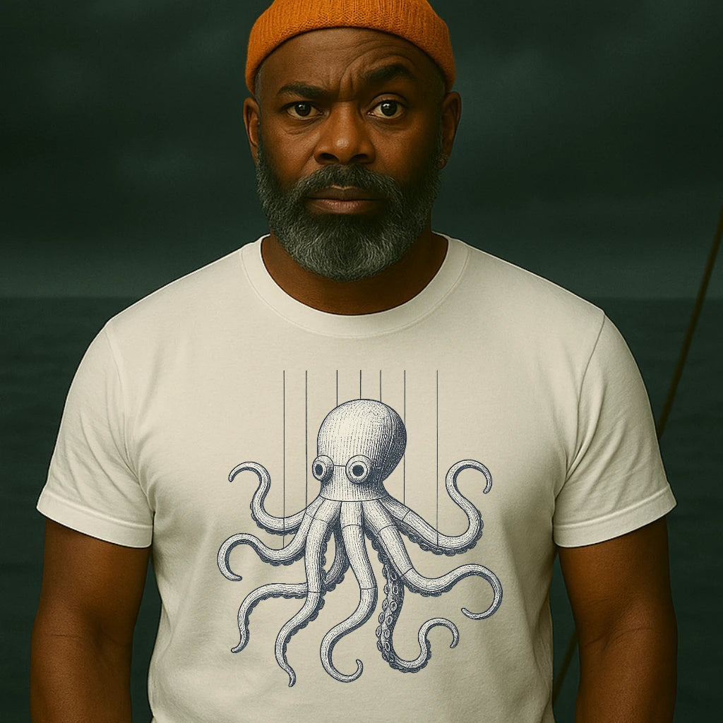 AtSea Wooden Octopus Puppet Play T-Shirt – Regular Fit | Graphic Oceanware