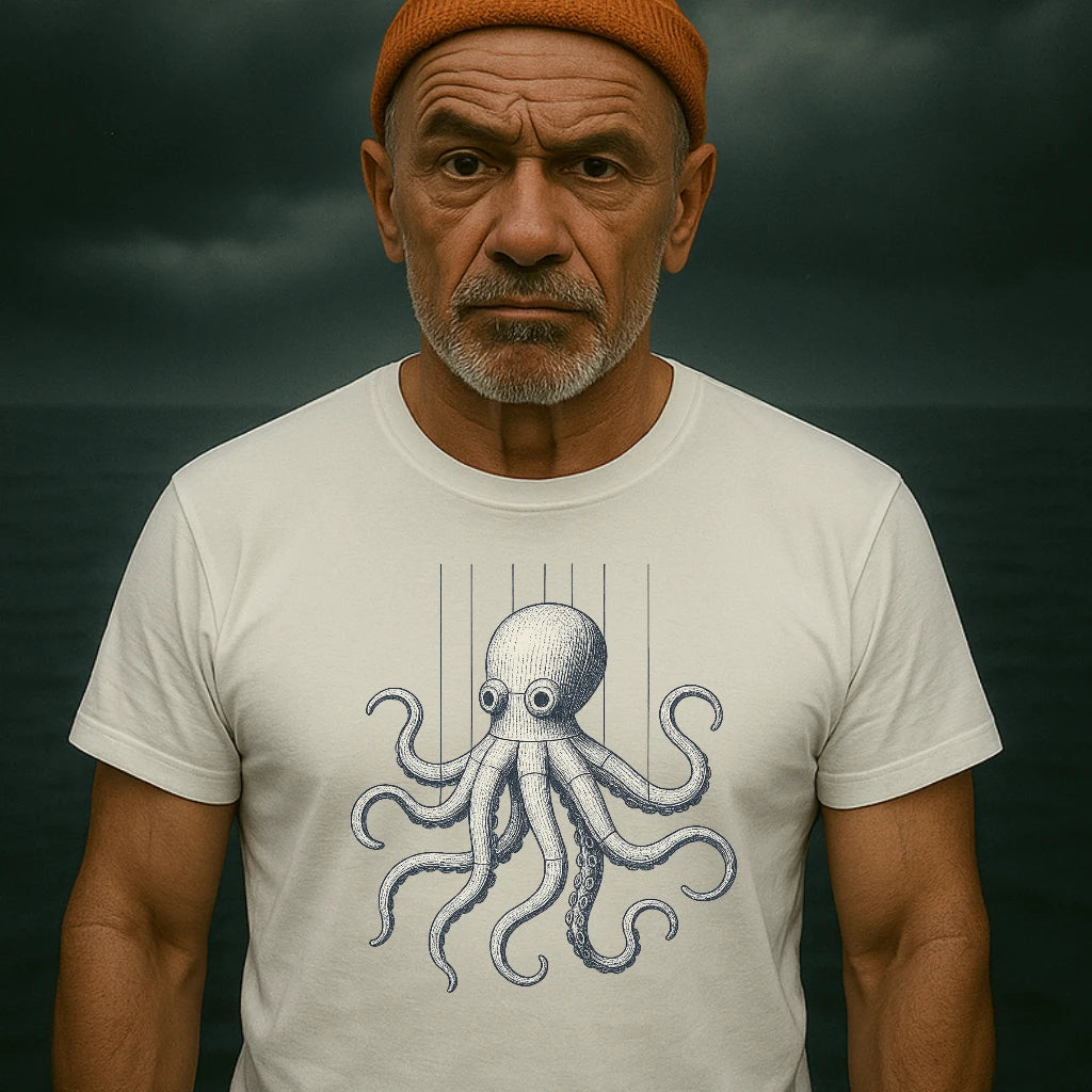 AtSea Wooden Octopus Puppet Play T-Shirt – Regular Fit | Graphic Oceanware