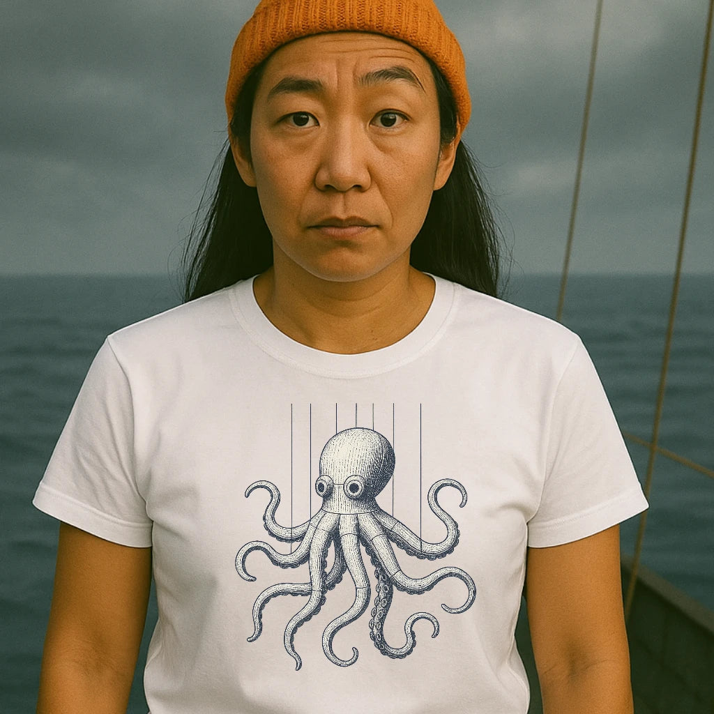 AtSea Wooden Octopus Puppet Play T-Shirt – Regular Fit | Graphic Oceanware