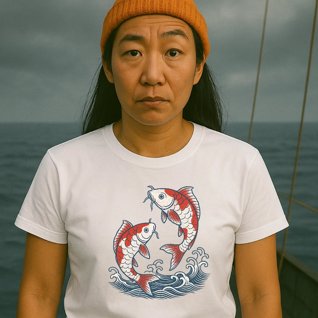 AtSea Koi Fish Water Splash Design T-Shirt – Regular Fit | Graphic Oceanware