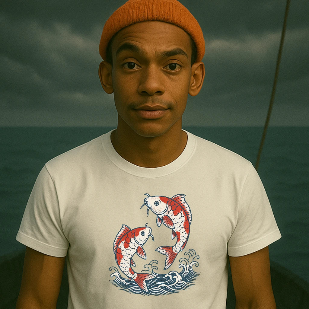 AtSea Koi Fish Water Splash Design T-Shirt – Regular Fit | Graphic Oceanware