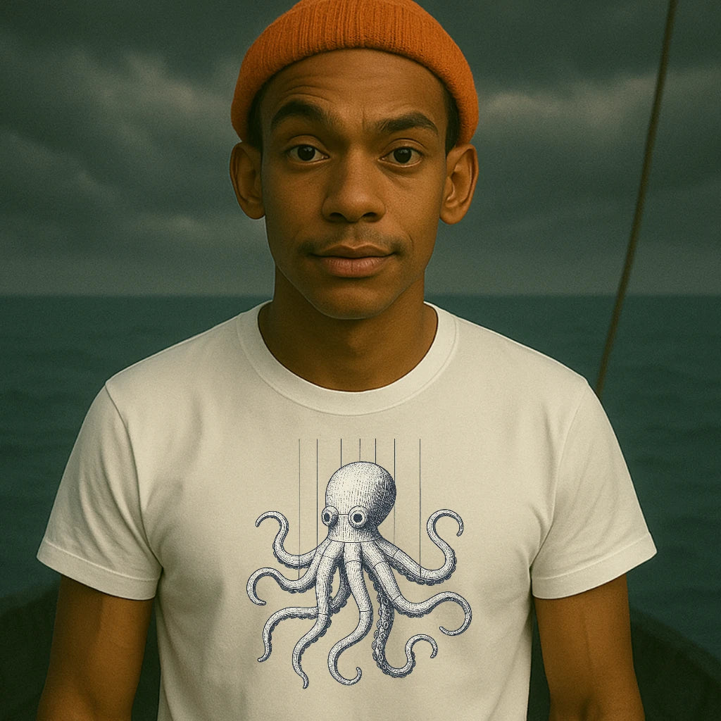 AtSea Wooden Octopus Puppet Play T-Shirt – Regular Fit | Graphic Oceanware