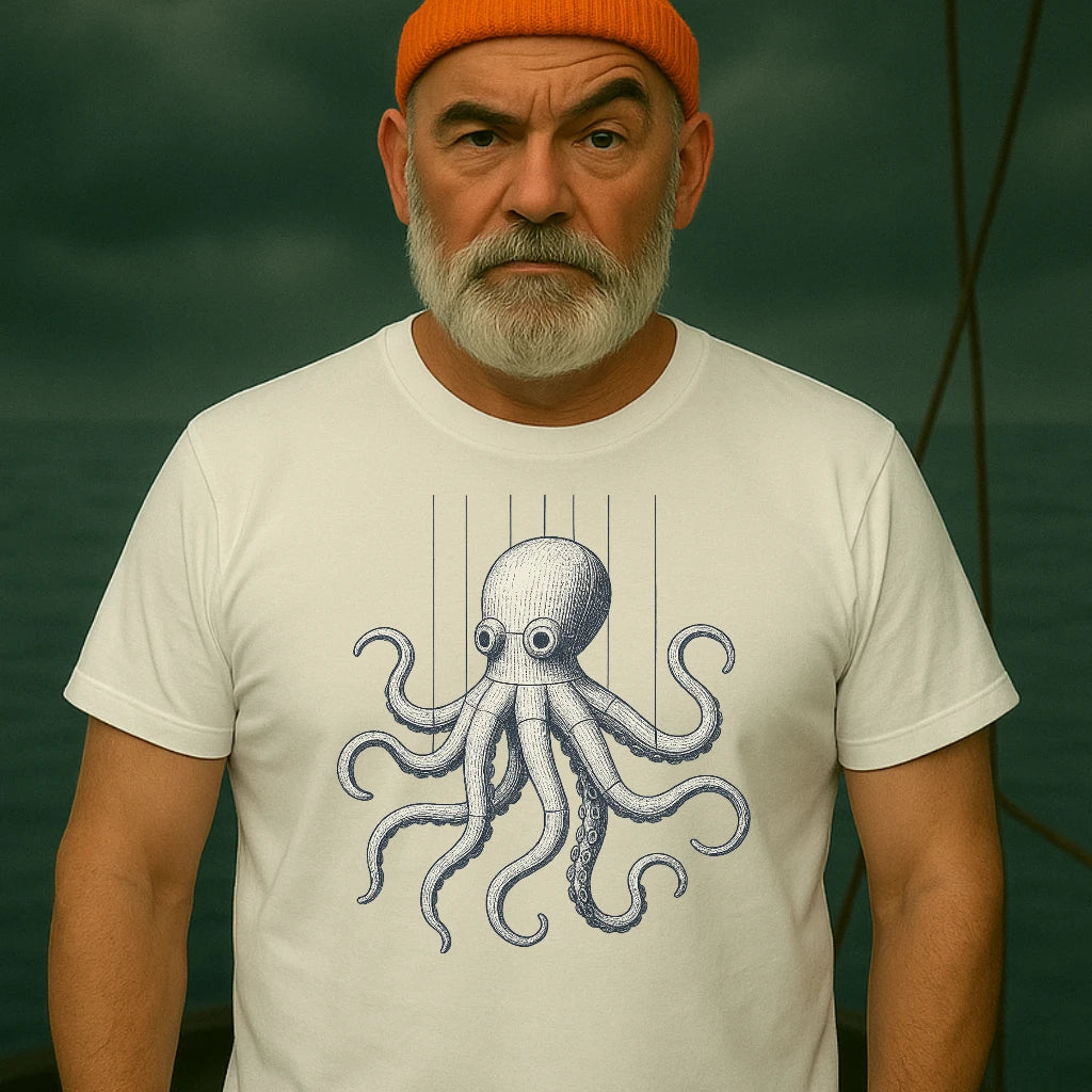 AtSea Wooden Octopus Puppet Play T-Shirt – Regular Fit | Graphic Oceanware